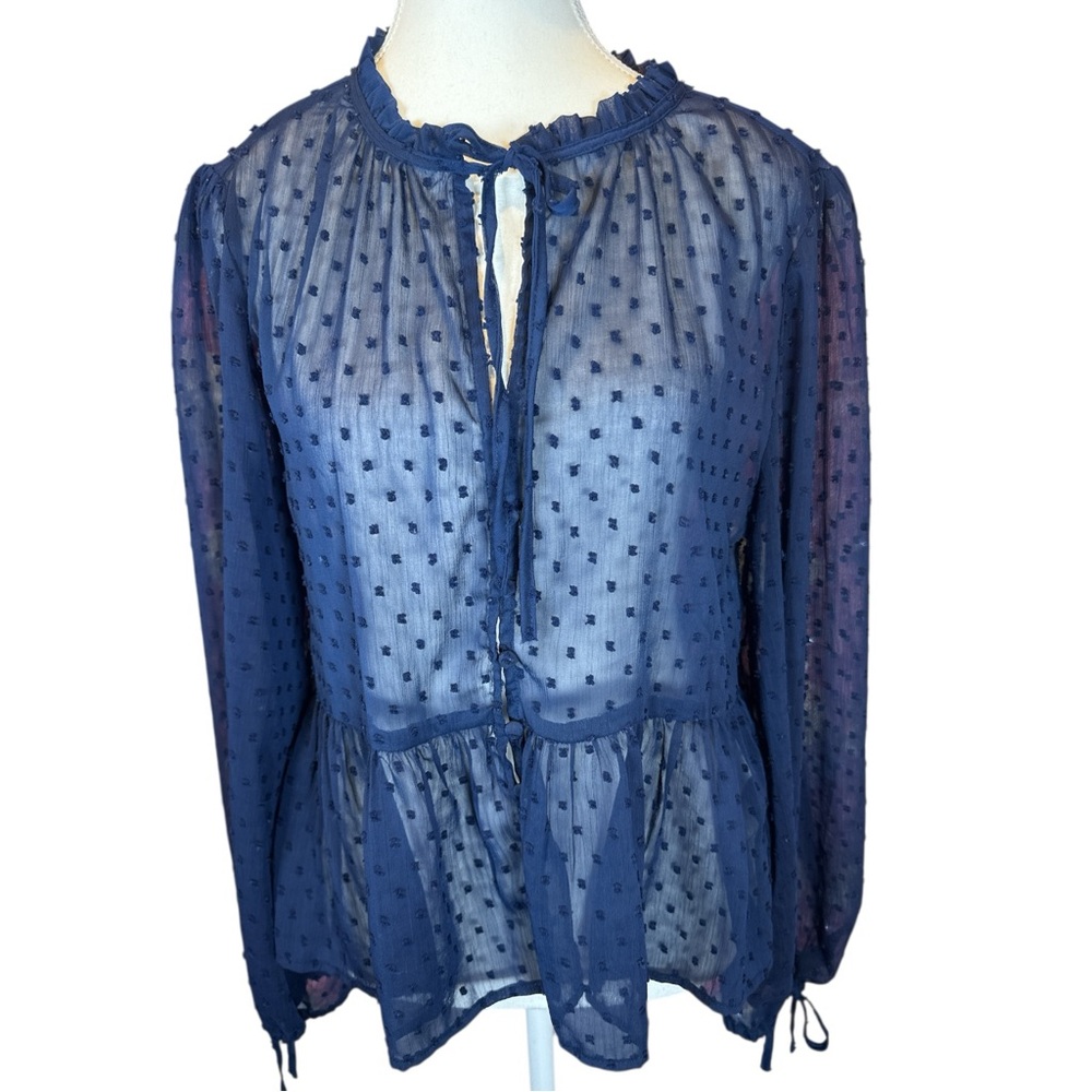 And Now This NWT Elegant Navy Blue Women's Top